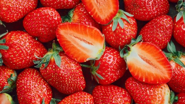 Assiette de fraises rouges pouvant contenir des résidus de fraises pesticides