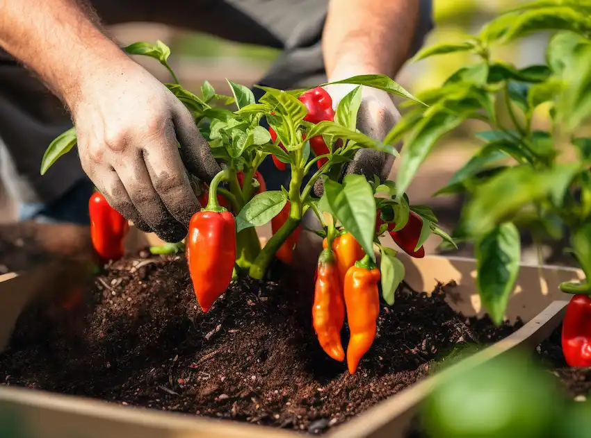 Culture des Piments : Le Secret ULTIME + 7 Astuces Pour Une Récolte Explosive en 2025 2 Plant de piments sain illustrant une culture des piments réussie grâce à une astuce secrète