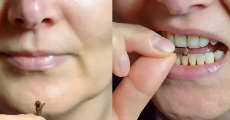 Femme souriante tenant des clous de girofle, illustrant les bienfaits de mâcher des clous de girofle.