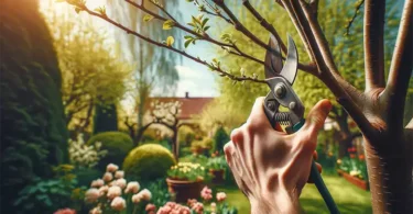 Expert jardinier réalisant la taille des arbres et arbustes pour stimuler la floraison